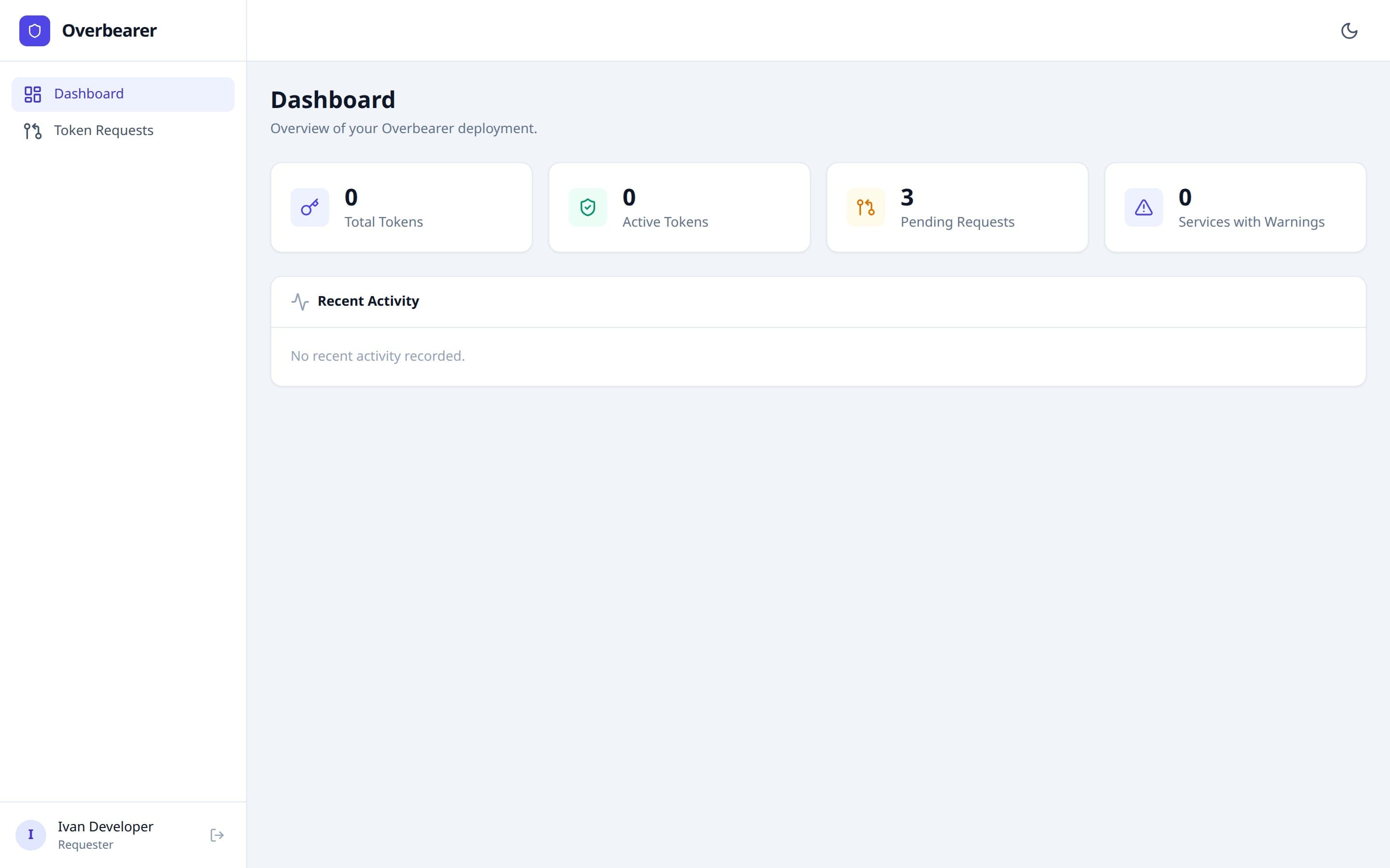 Requester dashboard