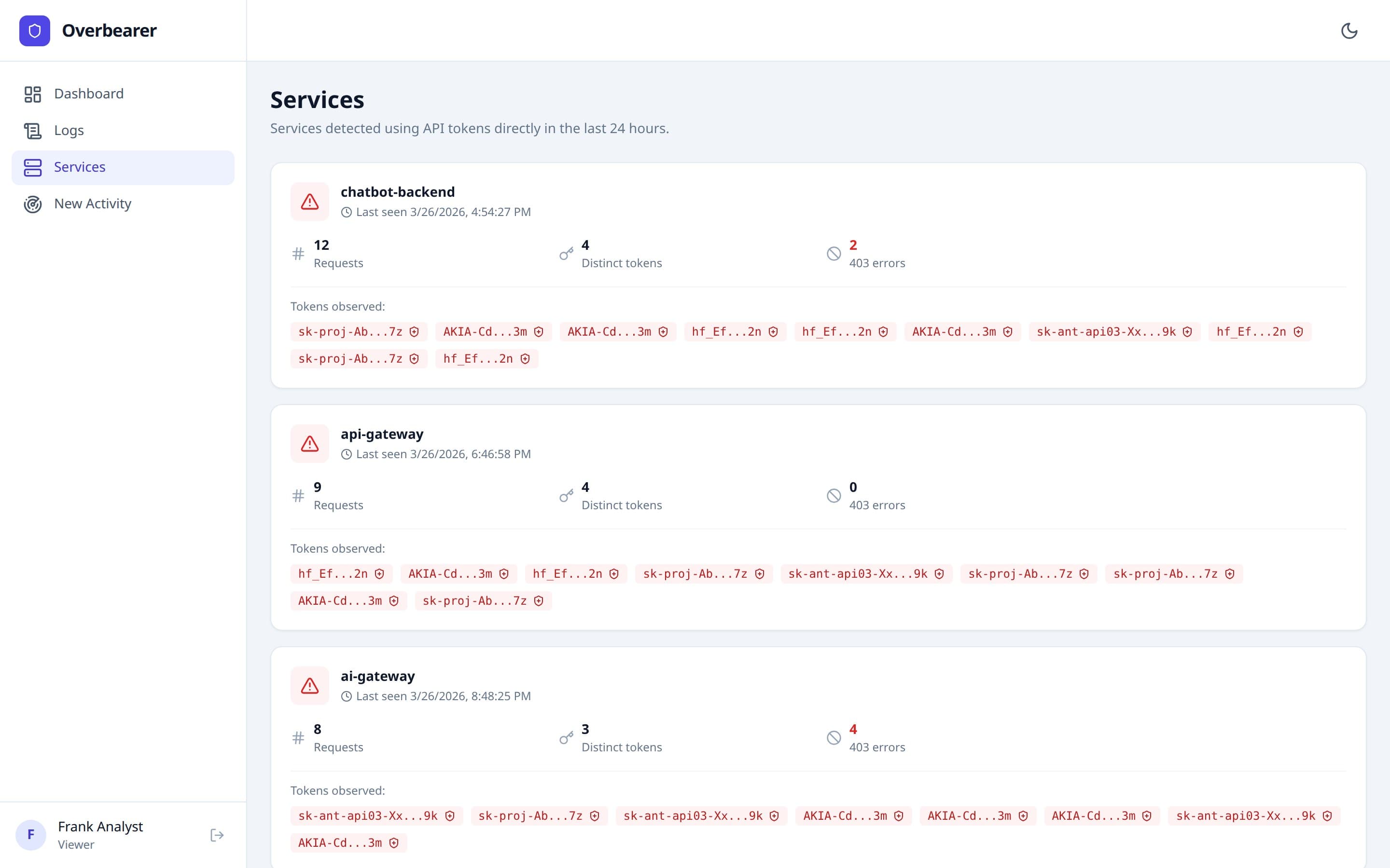 Viewer services page